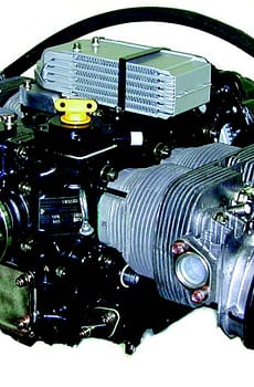 Aircraft Engine 1700 E0/EC, 2000 E0/EC Four cylinder, horizontally opposed air cooled engine, with single magneto ignition, wet sump pressure lubrication
